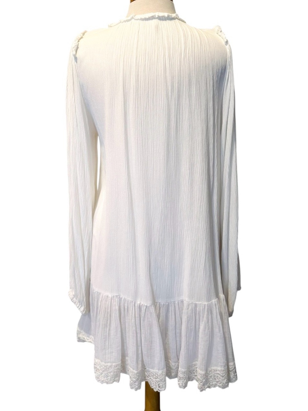 Free People White Ruffled Button-Front Tunic - Picture 2 of 5